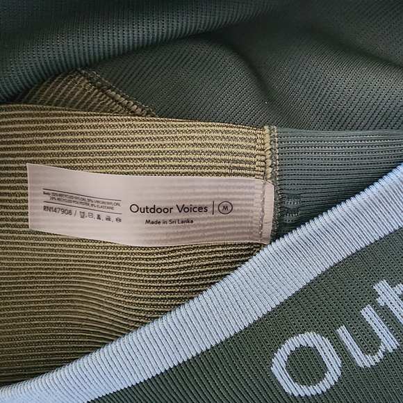 Outdoor Voices Olive Green And  Sky Blue Leggings Size Medium - Picture 3 of 4